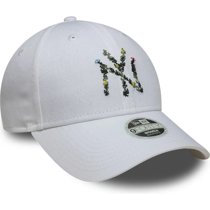 cap-zaoblena-white-adjustable-strap-9forty-floral-infill-new-york-yankees-mlb-new-era
