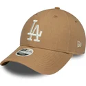 cap-zaoblena-brown-adjustable-strap-9forty-linen-los-angeles-dodgers-mlb-new-era