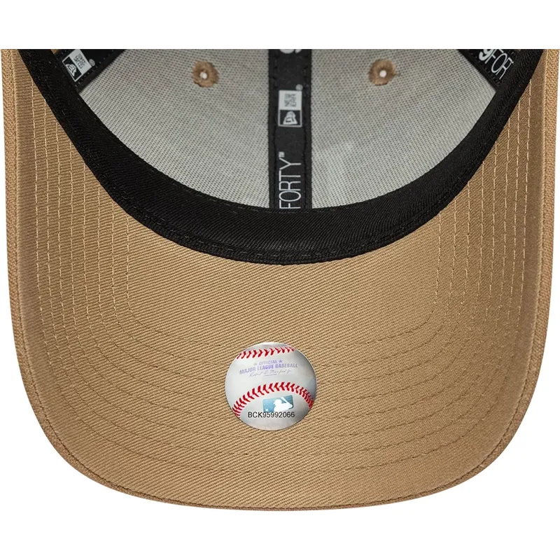 siltovka-zaoblena-hneda-nastavitelny-9forty-linen-los-angeles-dodgers-mlb-new-era