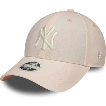 Šiltovka zaoblená ružová nastaviteľný 9FORTY Linen New York Yankees MLB New Era