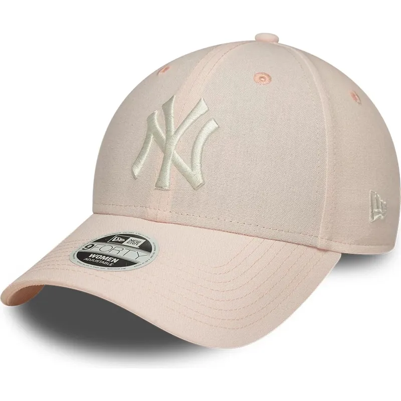 cap-zaoblena-pink-adjustable-strap-claro-9forty-linen-new-york-yankees-mlb-new-era