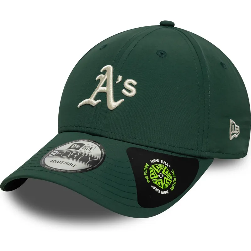 gorra-curva-verde-ajustable-9forty-recycled-midi-de-oakland-athletics-mlb-de-new-era