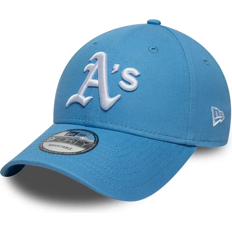 hellblaue-verstellbare-curved-cap-9forty-league-essential-der-oakland-athletics-mlb-von-new-era