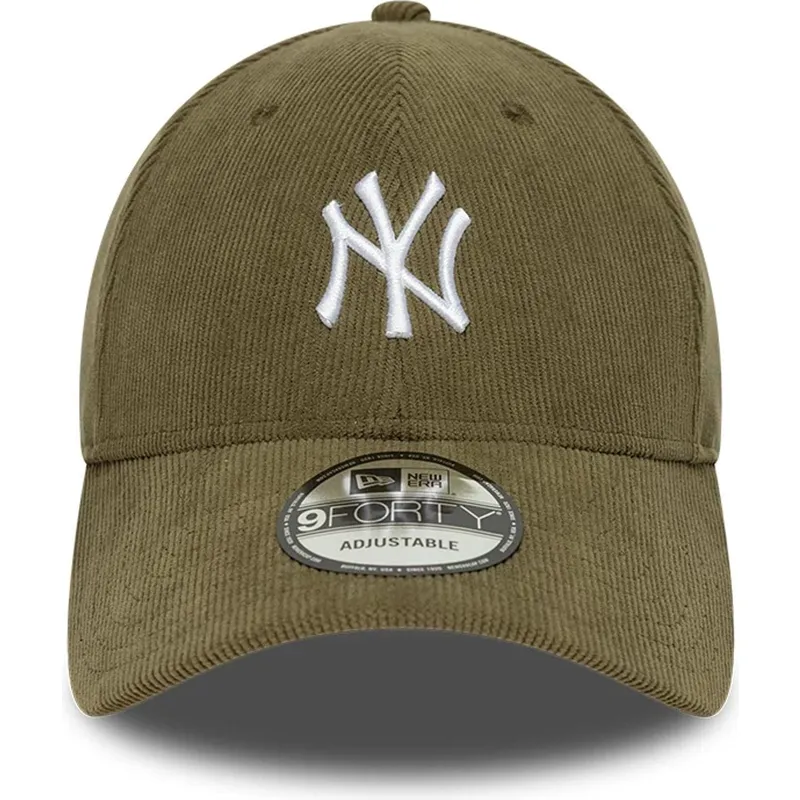 grune-verstellbare-curved-cap-9forty-soft-cord-der-new-york-yankees-mlb-von-new-era