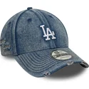 new-era-curved-brim-9forty-acid-wash-denim-los-angeles-dodgers-mlb-blue-adjustable-cap