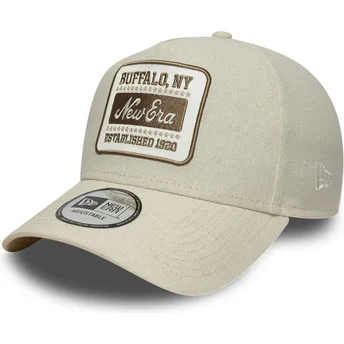 Šiltovky zaoblená béžová snapback E Frame Patch Linen New Era