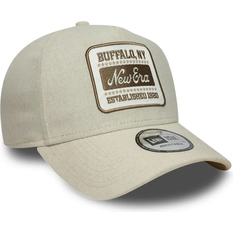 siltovka-zaoblena-bezova-snapback-e-frame-patch-linen-new-era