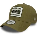 siltovka-zaoblena-zelena-snapback-e-frame-patch-linen-new-era
