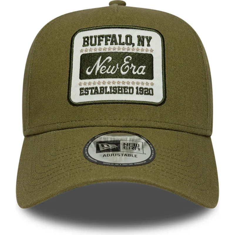 new-era-curved-brim-e-frame-patch-linen-green-snapback-cap