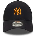 new-era-orange-logo-9forty-homefield-midi-new-york-yankees-mlb-navy-blue-adjustable-trucker-hat