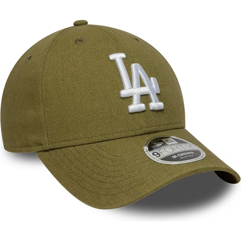 siltovky-zaoblena-zelena-snapback-9forty-m-crown-linen-los-angeles-dodgers-mlb-new-era