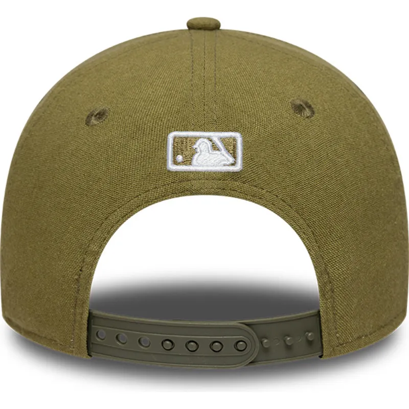 siltovky-zaoblena-zelena-snapback-9forty-m-crown-linen-los-angeles-dodgers-mlb-new-era