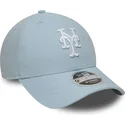 gorra-curva-azul-claro-snapback-9forty-m-crown-linen-de-new-york-mets-mlb-de-new-era