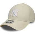 cap-zaoblena-beige-snapback-9forty-m-crown-linen-new-york-yankees-mlb-new-era
