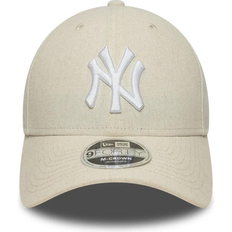 cap-zaoblena-beige-snapback-9forty-m-crown-linen-new-york-yankees-mlb-new-era