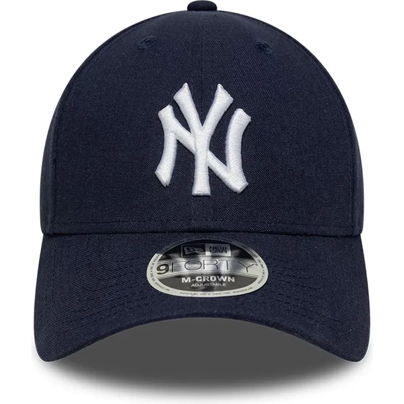cap-zaoblena-navy-blue-snapback-9forty-m-crown-linen-new-york-yankees-mlb-new-era