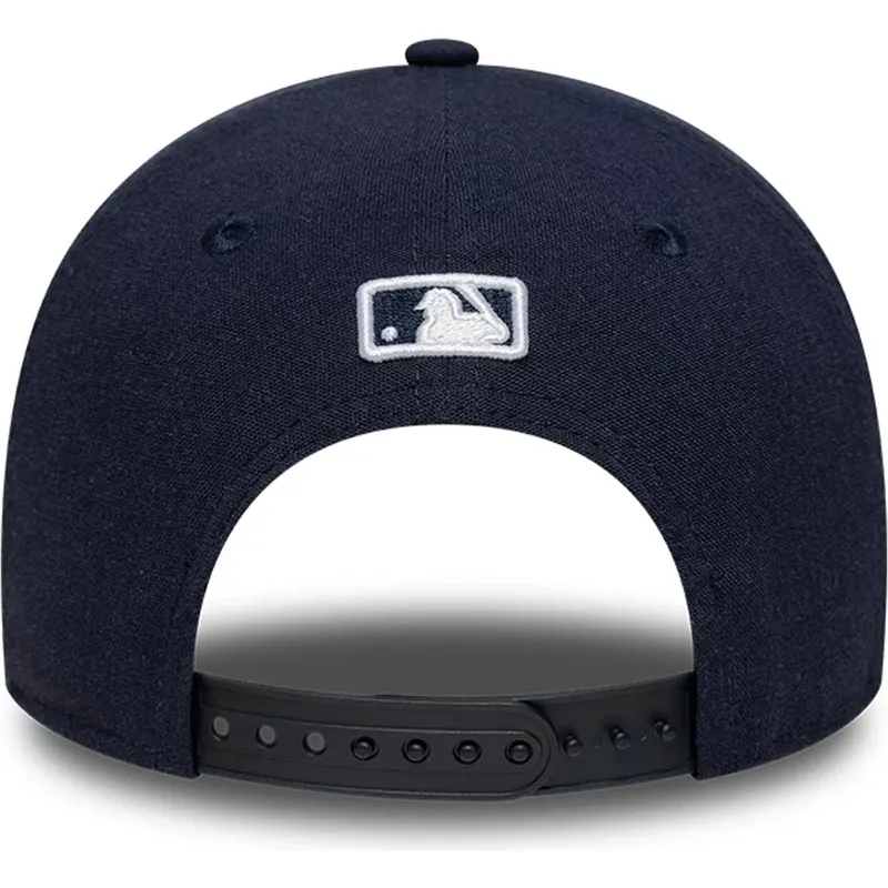 new-era-curved-brim-9forty-m-crown-linen-new-york-yankees-mlb-navy-blue-snapback-cap
