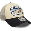 beige-und-marineblaue-trucker-kappe-9forty-m-crown-a-frame-von-new-era