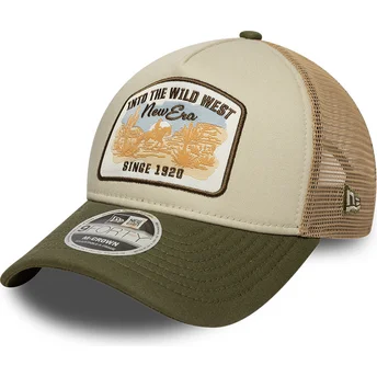 Šiltovky zaoblená kamionista béžová snapback 9FORTY M-Crown A Frame New Era