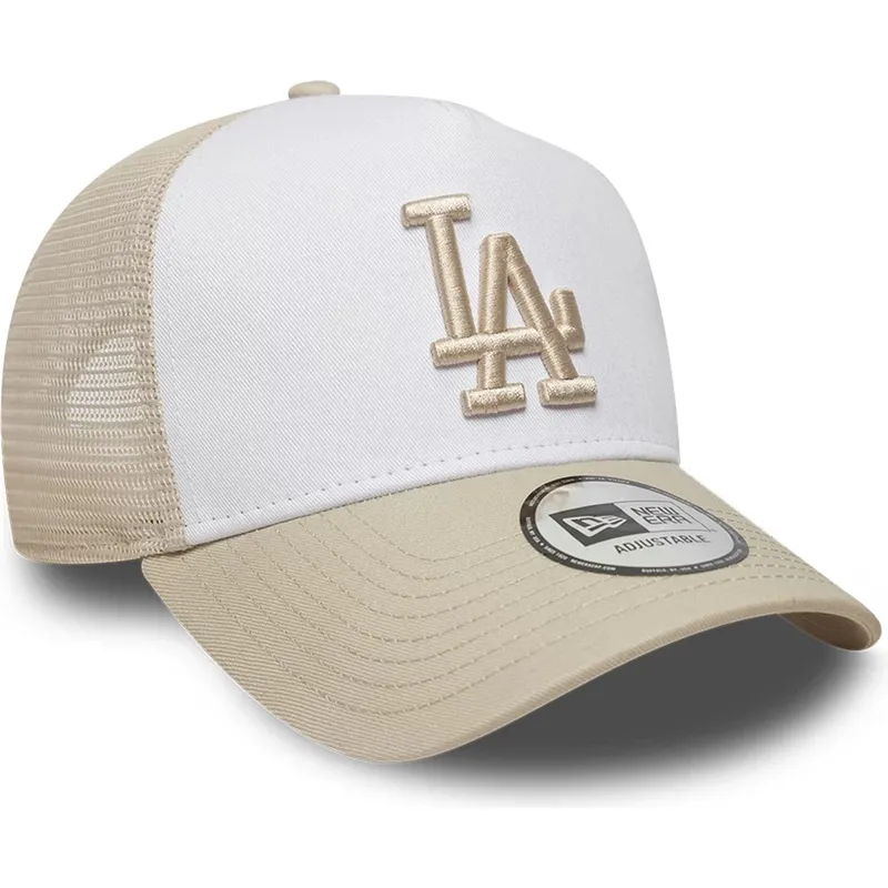 cap-zaoblena-beige-snapback-a-frame-league-essential-los-angeles-dodgers-mlb-new-era