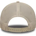 new-era-a-frame-league-essential-los-angeles-dodgers-mlb-beige-and-white-trucker-hat-with-beige-logo
