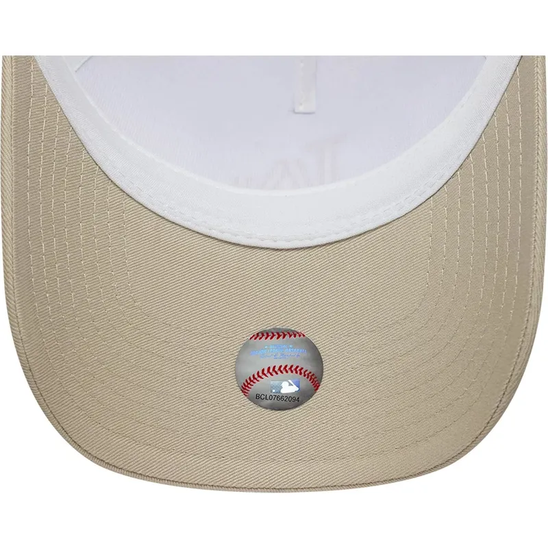 cap-zaoblena-beige-snapback-a-frame-league-essential-los-angeles-dodgers-mlb-new-era