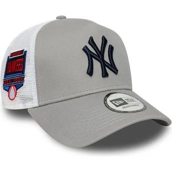 Šiltovky zaoblená kamionista sivá snapback A Frame Side Patch New York Yankees MLB New Era