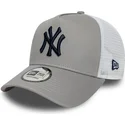 trucker-cap-grau-a-frame-side-patch-von-new-york-yankees-mlb-von-new-era