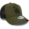 grune-trucker-kappe-mit-schwarzem-logo-a-frame-sport-der-los-angeles-dodgers-mlb-von-new-era