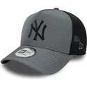 trucker-cap-grau-mit-schwarzem-logo-a-frame-sport-von-new-york-yankees-mlb-von-new-era