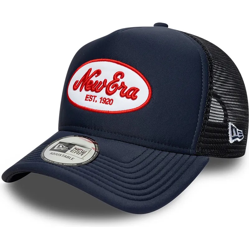 trucker-cap-marineblau-a-frame-oval-foam-patch-von-new-era
