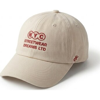Gorra curva beige ajustable NY Dreams Just Kids The 90s de Homenage