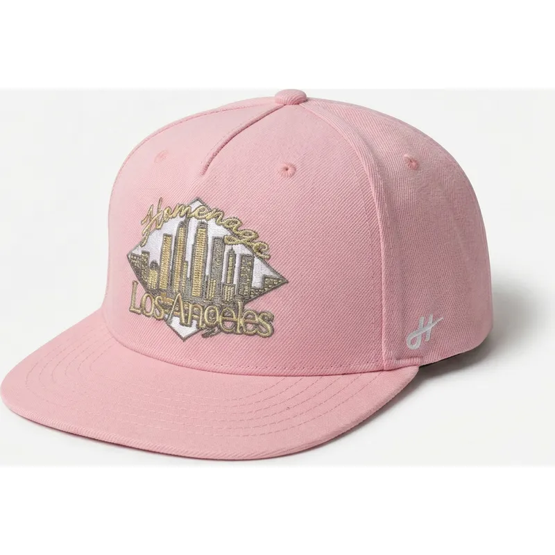 flache-rosa-snapback-kappe-lasky-skylines-the-retro-von-homenage