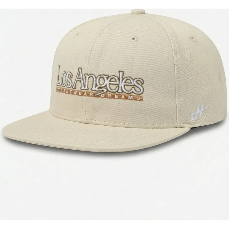flache-beige-snapback-kappe-los-angeles-skylines-the-snap-von-homenage