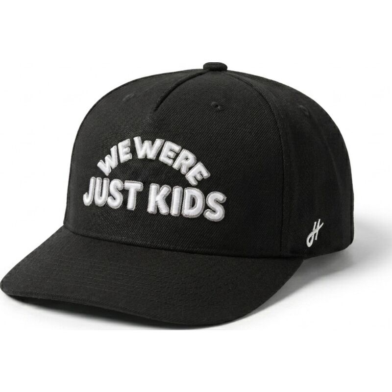 gorra-curva-negra-snapback-just-kids-outline-the-retro-de-homenage