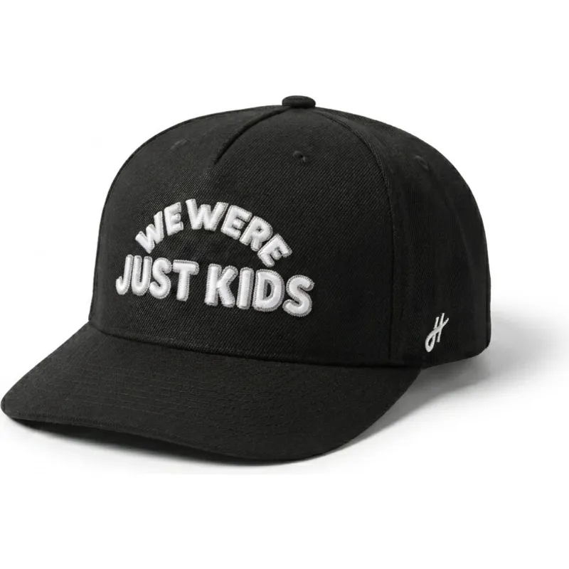 schwarze-gebogene-snapback-kappe-just-kids-outline-the-retro-von-homenage