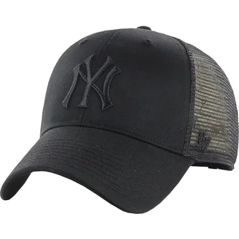 Schwarze Trucker-Cap mit schwarzem Logo der New York Yankees MLB MVP Branson von 47 Brand