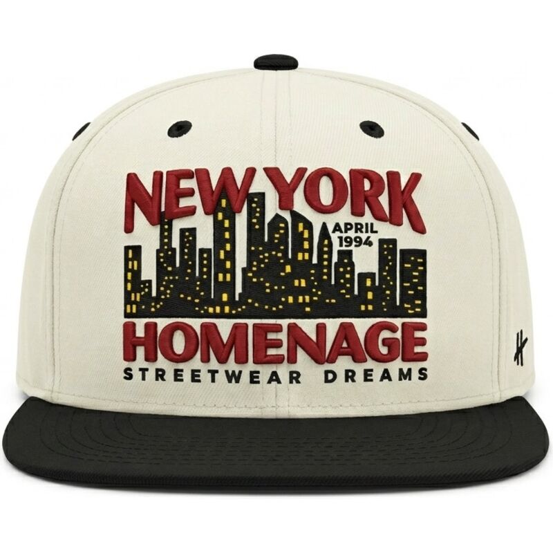 gorra-plana-beige-y-negra-snapback-nysky-skylines-the-snap-de-homenage