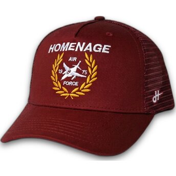 Šiltovky zaoblená kamionista červená snapback The Trucker Jet Military Surplus The Homenage