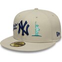gorra-plana-beige-ajustada-con-logo-azul-marino-59fifty-city-icon-de-new-york-yankees-de-new-era