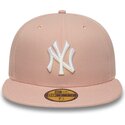 flache-rosa-angepasste-59fifty-league-essential-kappe-der-new-york-yankees-mlb-von-new-era