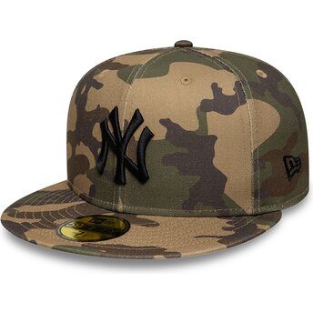 Cap rovná camouflage ajustada negro 59FIFTY Camo New York Yankees MLB New Era