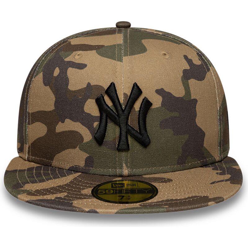 flache-kappe-camouflage-verstellbar-mit-schwarzem-logo-59fifty-camo-von-new-york-yankees-mlb-von-new-era
