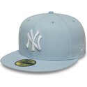 new-era-flat-brim-59fifty-league-essential-new-york-yankees-mlb-light-blue-fitted-cap