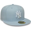 new-era-flat-brim-59fifty-league-essential-new-york-yankees-mlb-light-blue-fitted-cap