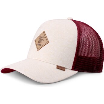 Djinns HFT ColourMelange Beige and Red Trucker Hat