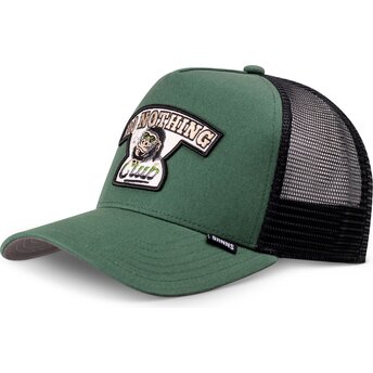 Grüne und schwarze Trucker-Kappe HFT Do Nothing Club Gorilla von Djinns