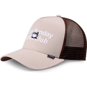 Šiltovky zaoblená kamionista béžová snapback marrón HFT Guy in a Cup Djinns
