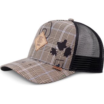 Graue und schwarze Trucker-Kappe HFT Crinklecheck von Djinns
