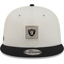 new-era-flat-brim-9fifty-training-pack-2026-las-vegas-raiders-nfl-beige-and-black-snapback-cap